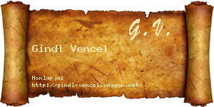 Gindl Vencel névjegykártya